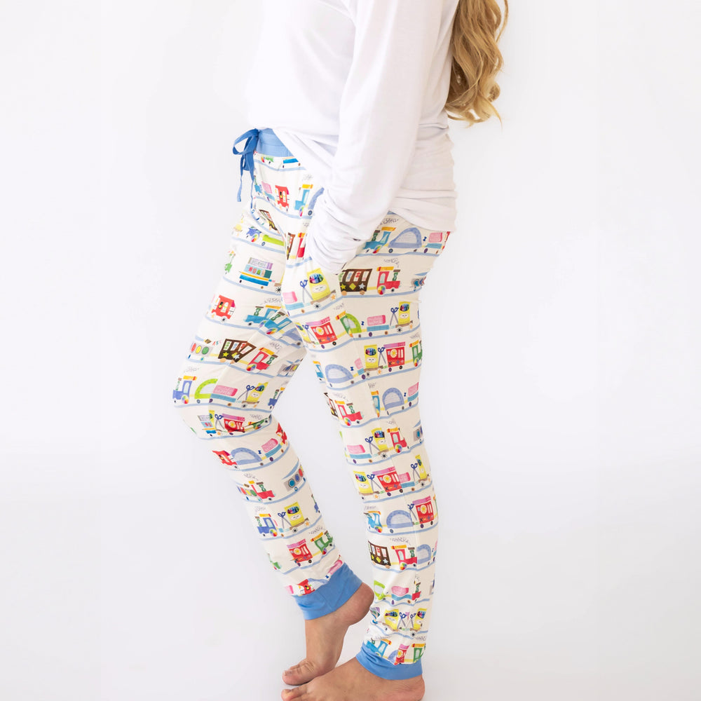 Close up side view image of the Education Express Women's Pajama Pants