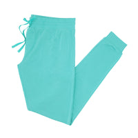 Flat lay image of women's Glacier Turquoise pajama pants
