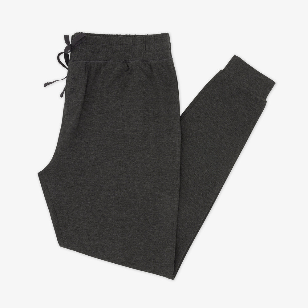 Flat lay image of Heather Black women's pj pants