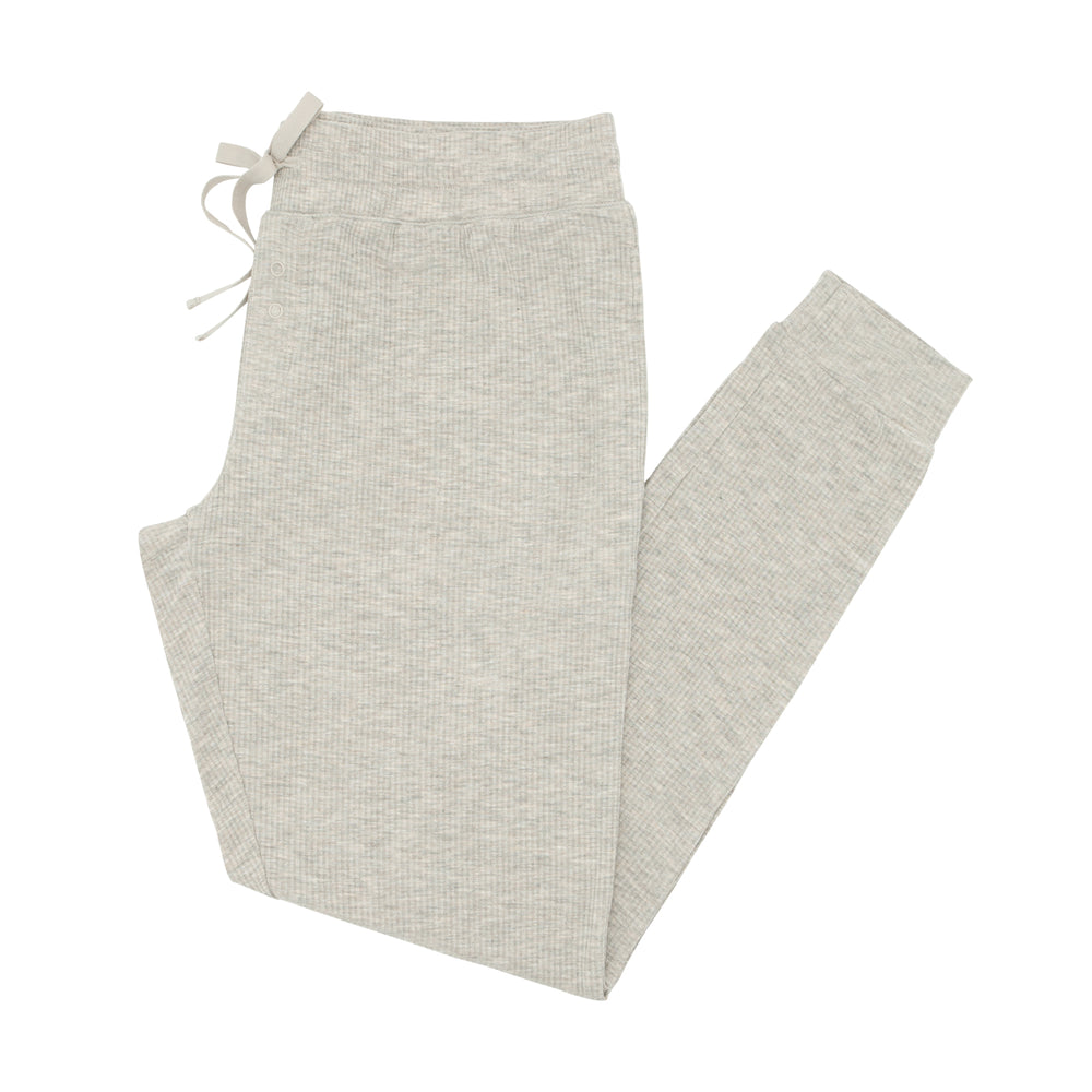 Click to see full screen - Flat lay image of Heather Stone Ribbed women's pajama pants
