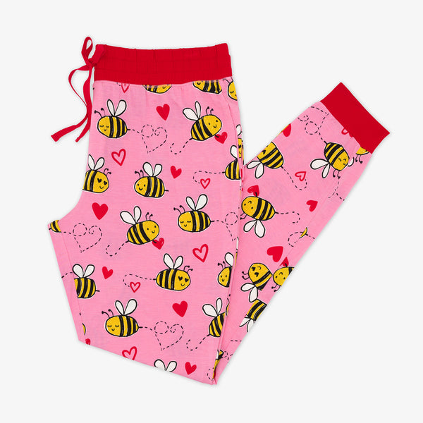 Flat lay image of women's Pink Bee Mine pj pants