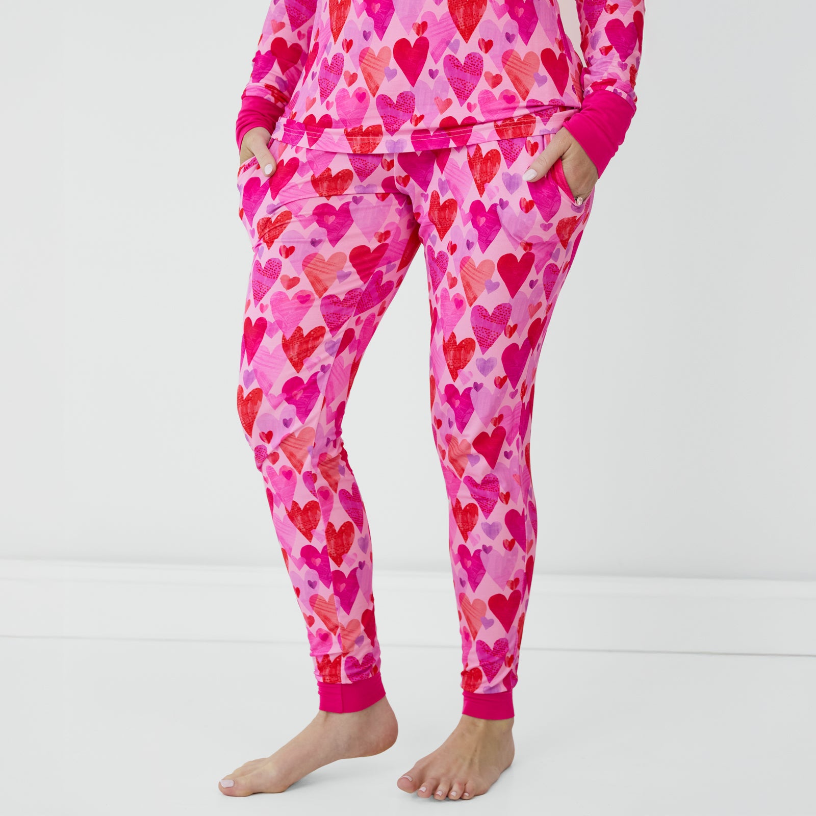 Women's Hearts & Crafts pajama pants in pink.