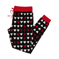 Flat lay image of Black XOXO women's pajama pants