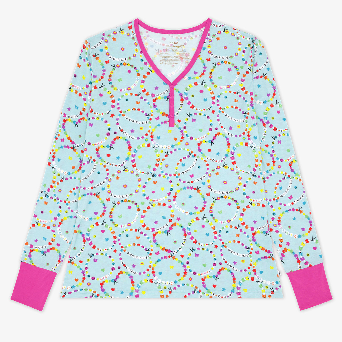Flat lay of the women's Friends Forever pj top