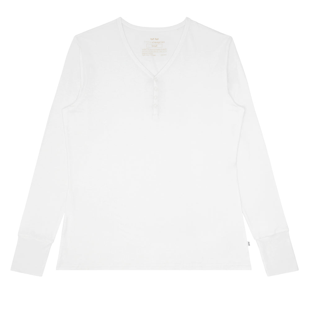 Flat lay image of a Bright White women's pj top