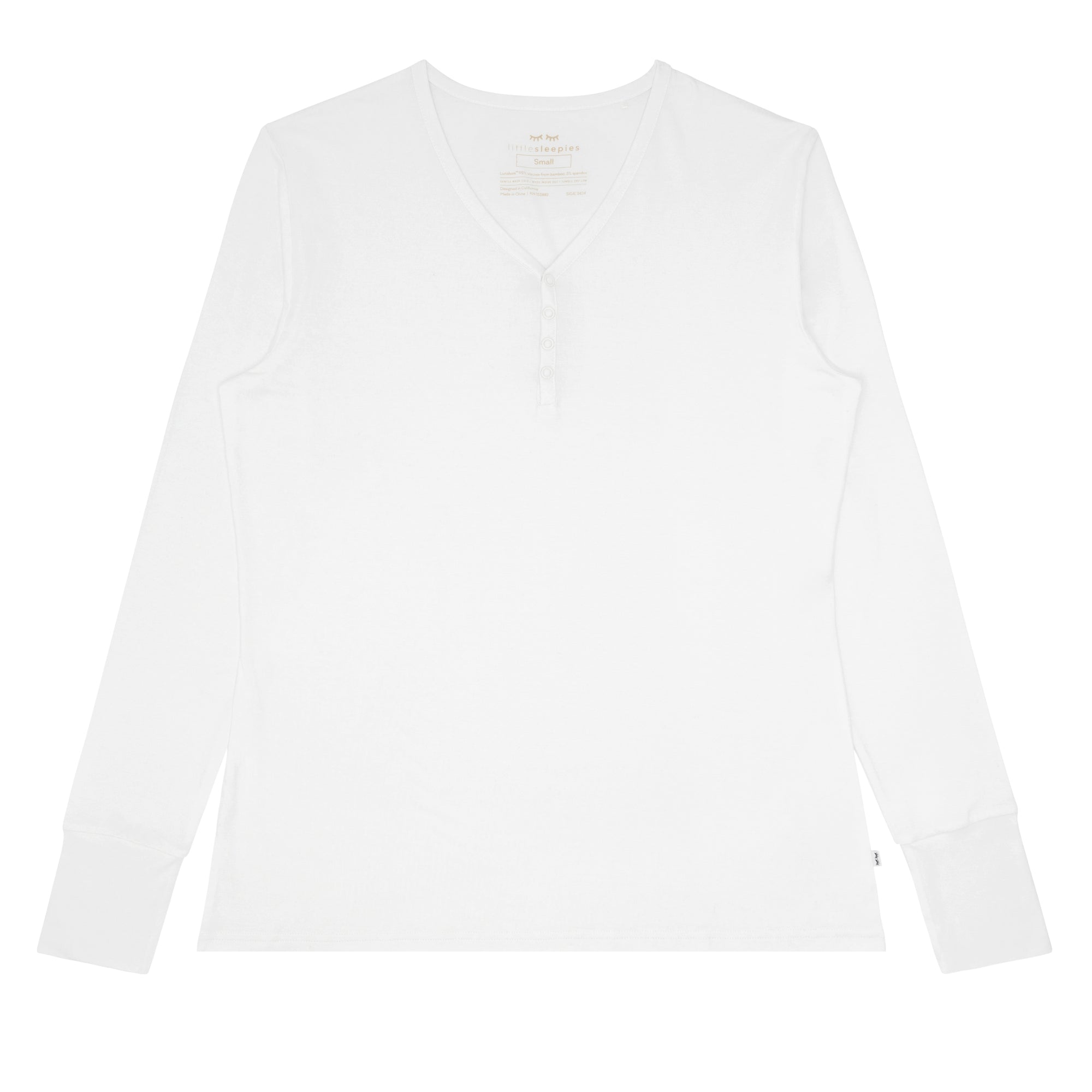 Flat lay image of a Bright White women's pj top