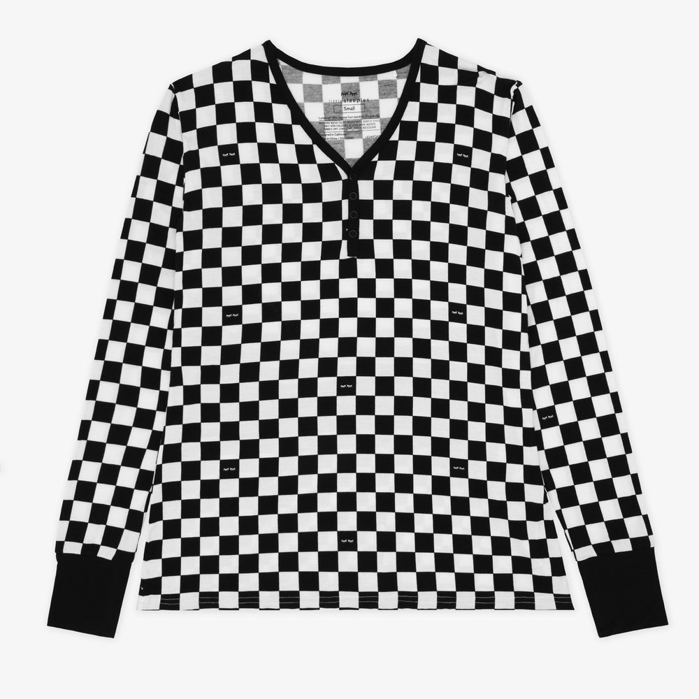 Flat lay image of women's Cool Checks pj top