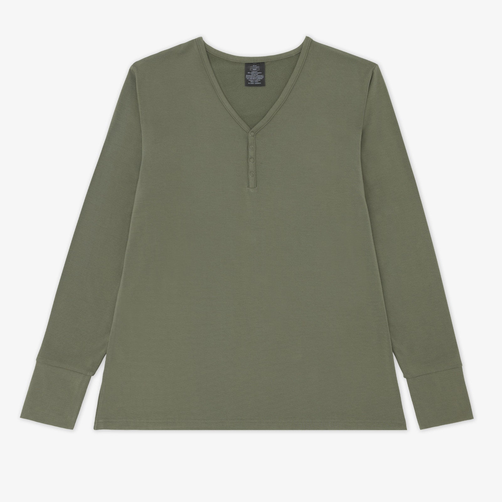 Flat lay image of a woman's Cozy Olive pj top