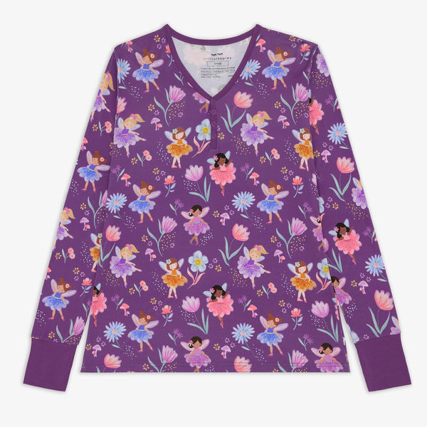 Flat lay image of the Garden Fairies Women's Long Sleeve Top