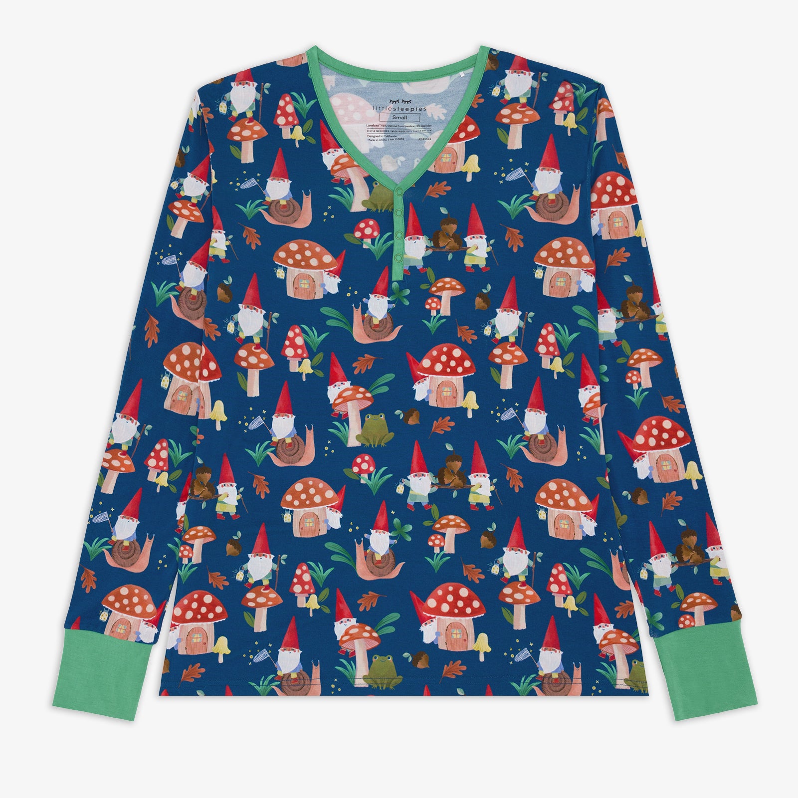 Flat lay image of the Forest Gnomes Women's Long Sleeve Top