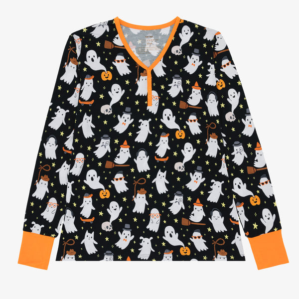 Flat lay image of the Friendly Ghosts Women's Pajama Top