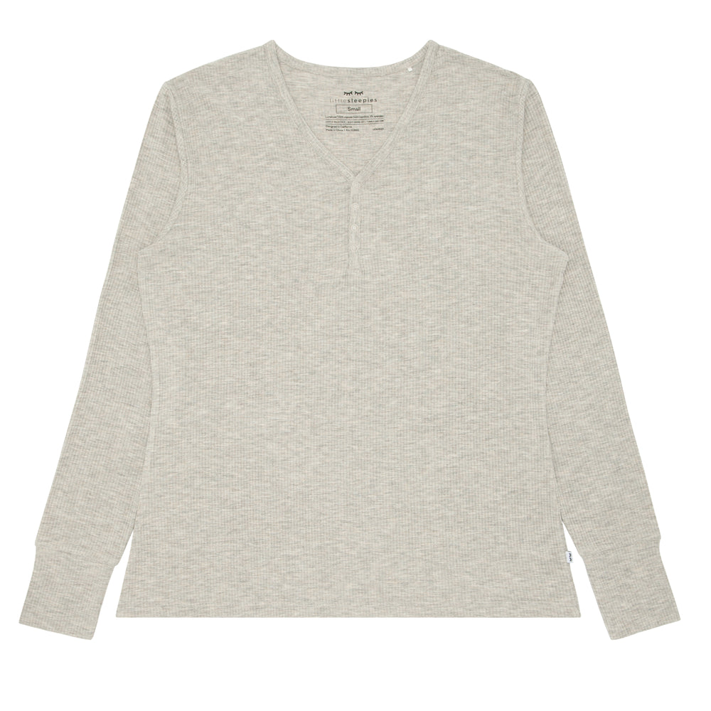 Click to see full screen - Flat lay image of a Heather Stone Ribbed women's pj top