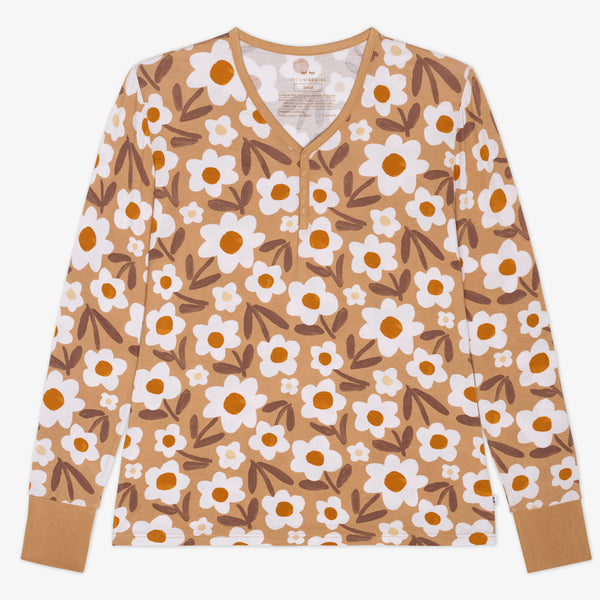 Flat lay image of a women's Daisy Daydream pajama top