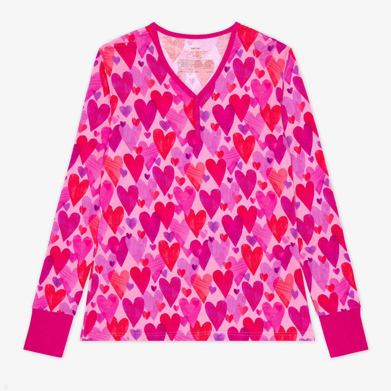 Pink Hearts & Crafts Women's Pajama Top