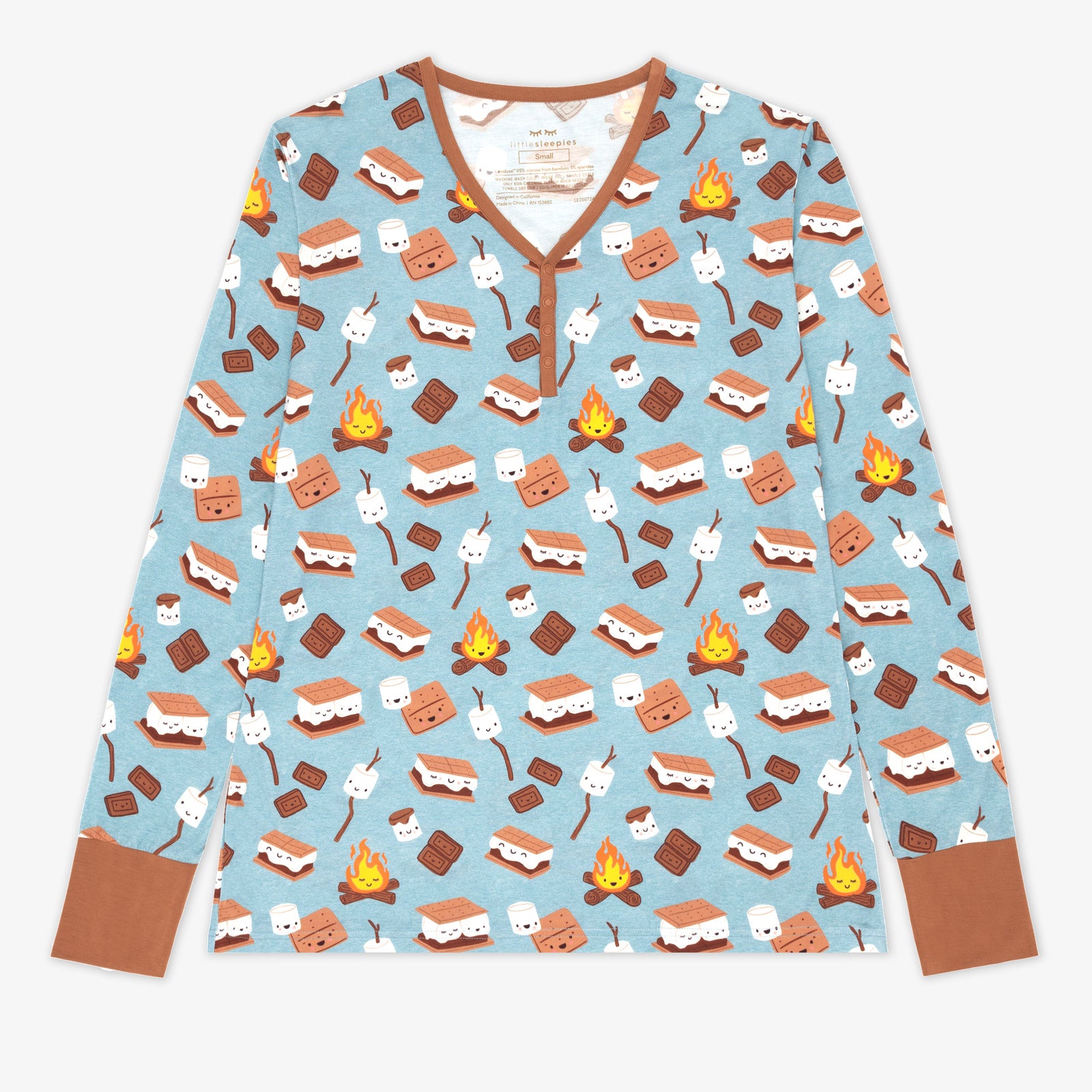 flat lay image of a women's S'mores Galore pj top