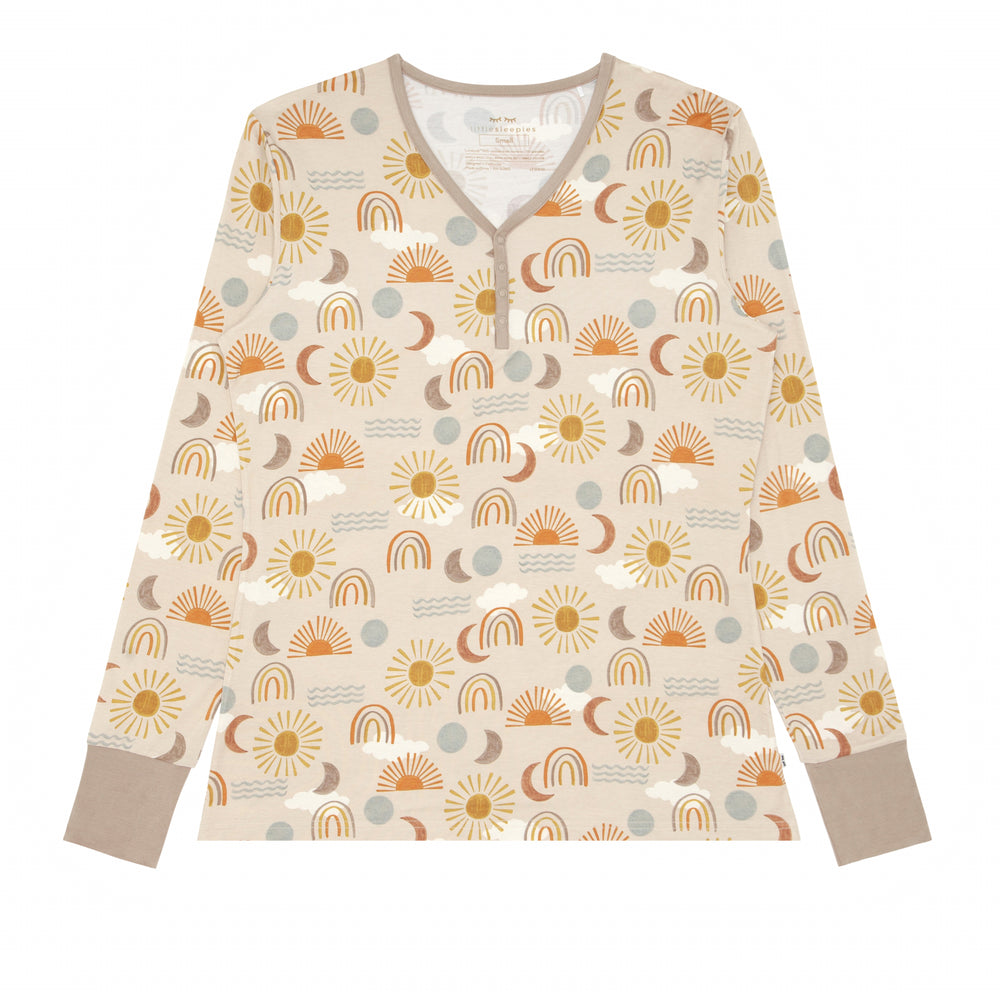 Click to see full screen - Flat lay image of a Desert Sunrise women's pajama top