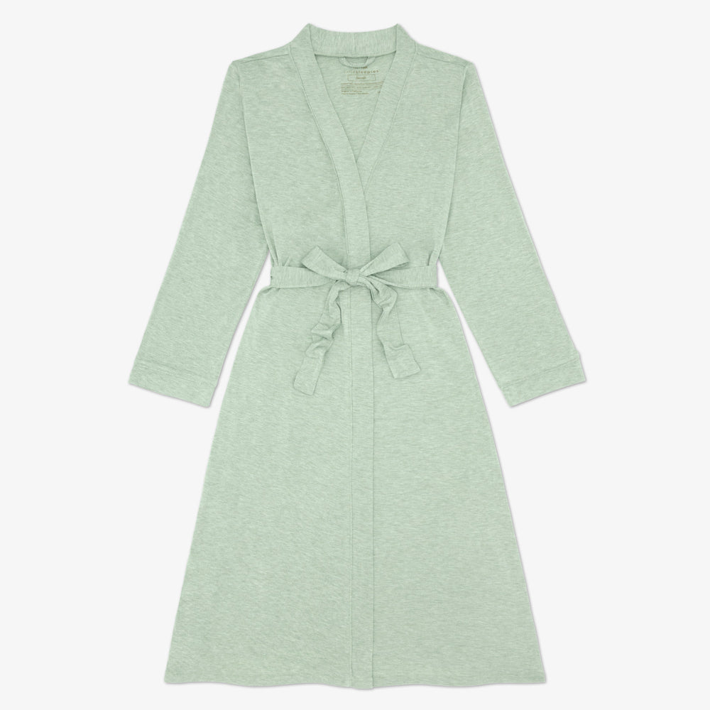 Flat lay image of a Heather Sage women's robe