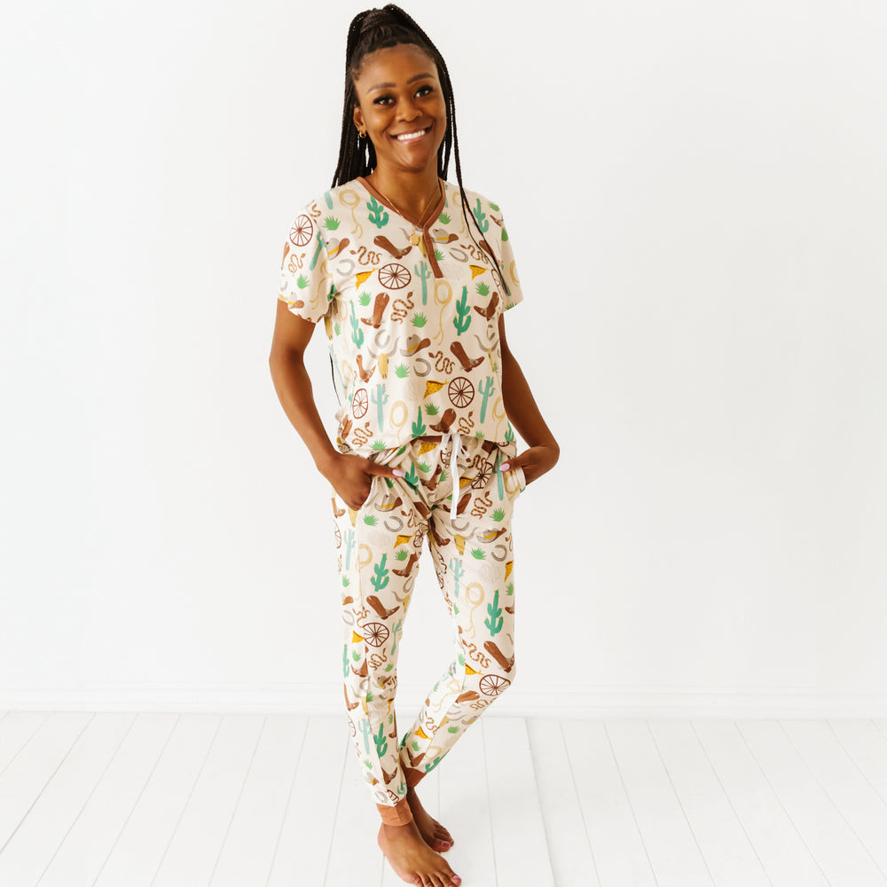 Women's Bamboo Loungewear - Henley Top + Pajama Pant