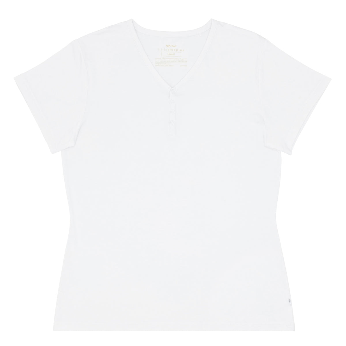 Flat lay of a Bright White women's short sleeve pajama top