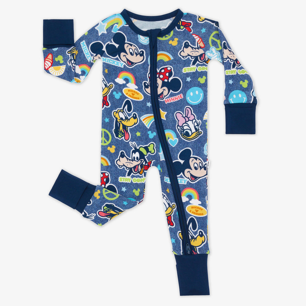 Flat lay of the Navy Disney Mickey's Clubhouse bamboo pajamas