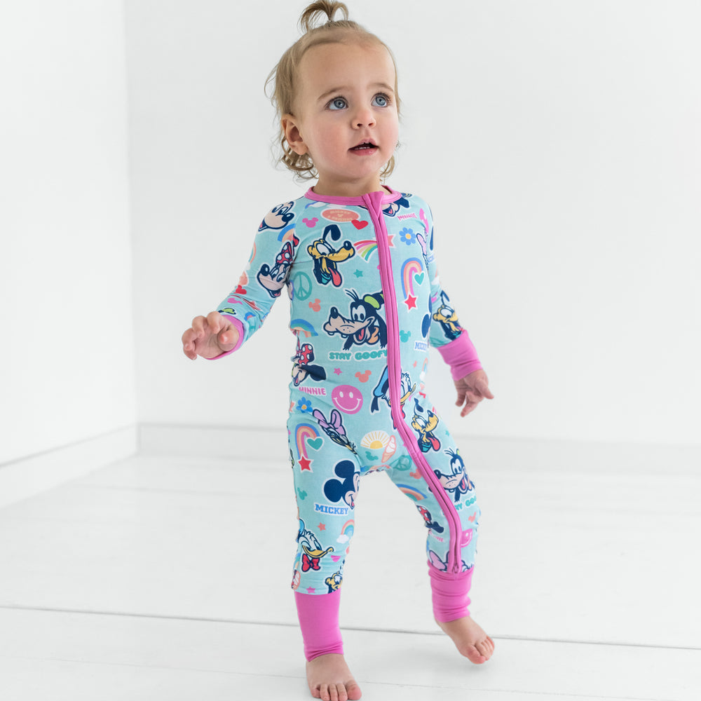 Child standing in the Disney Mickey's Clubhouse toddler bamboo pajamas