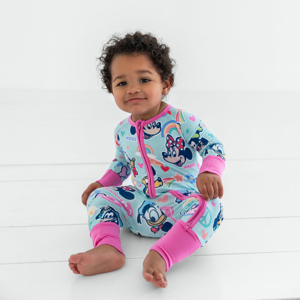 Child sitting in the  Disney Mickey's Clubhouse baby bamboo pajamas