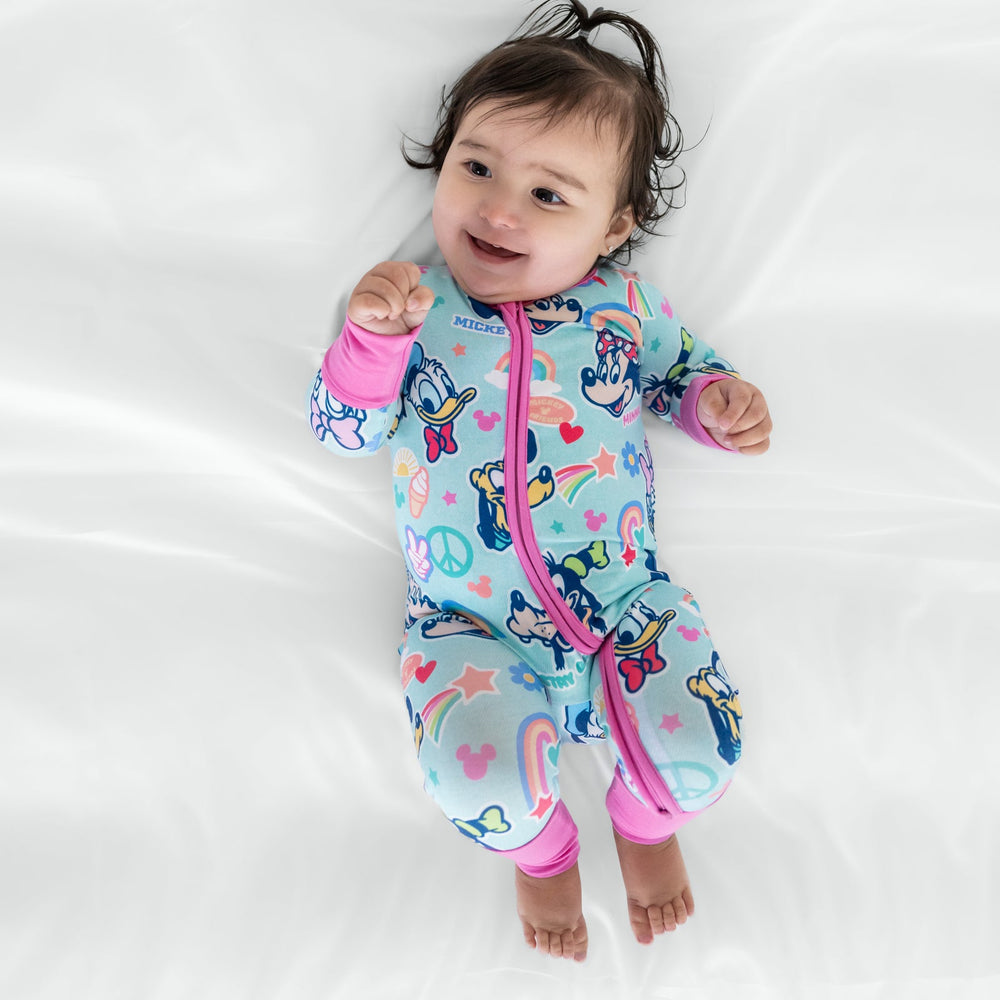 Child laying in the Disney Mickey's Clubhouse bamboo pajamas