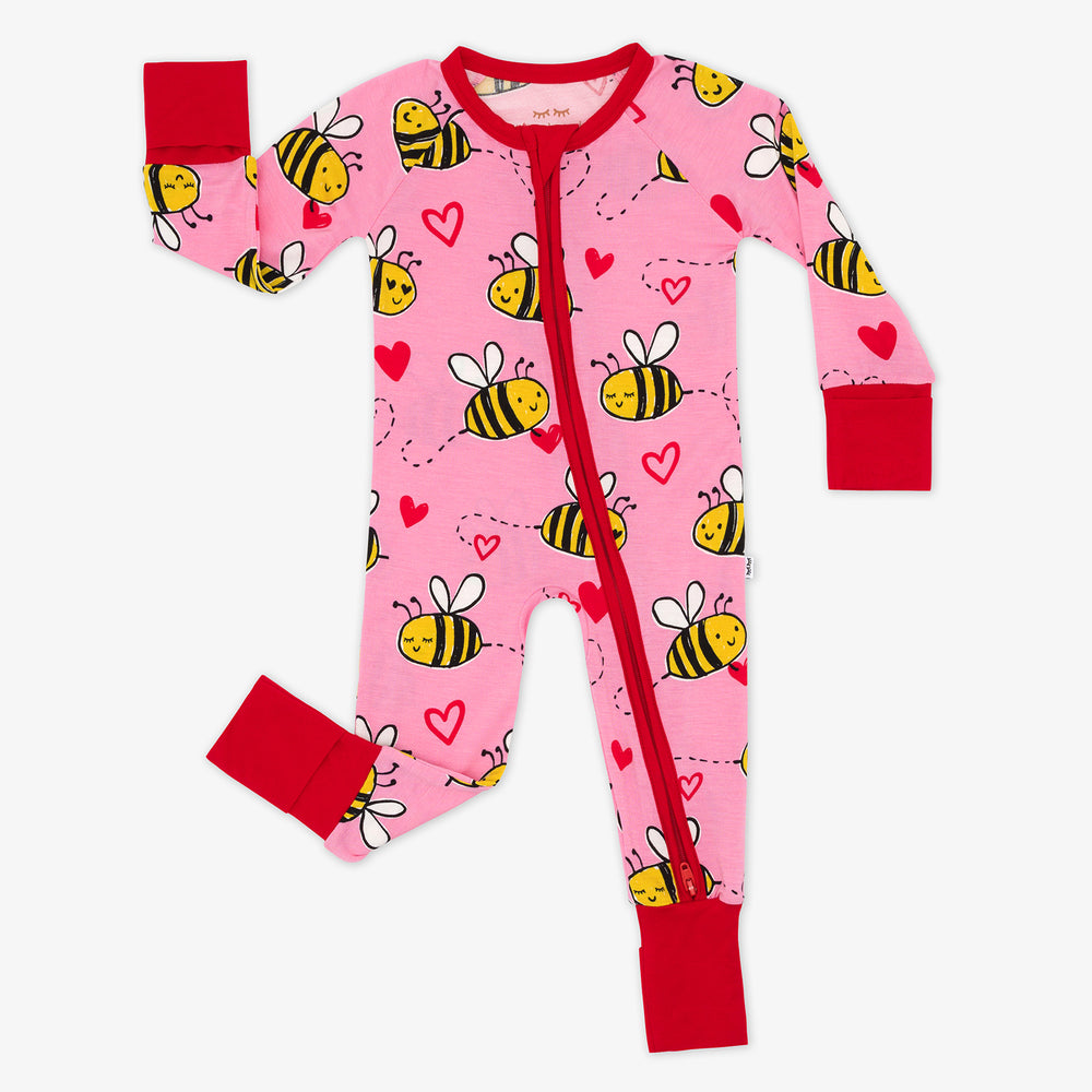 flat lay image of a Pink Bee Mine zippy