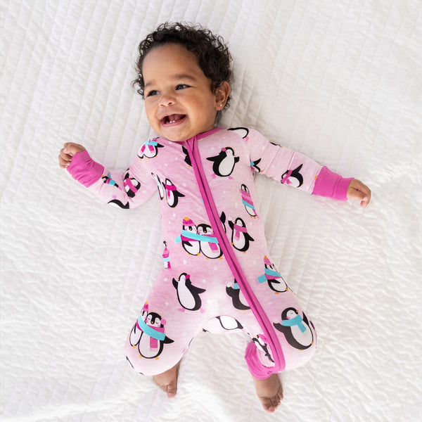 Little sleepies pink and blue penguin swaddle bundle shops