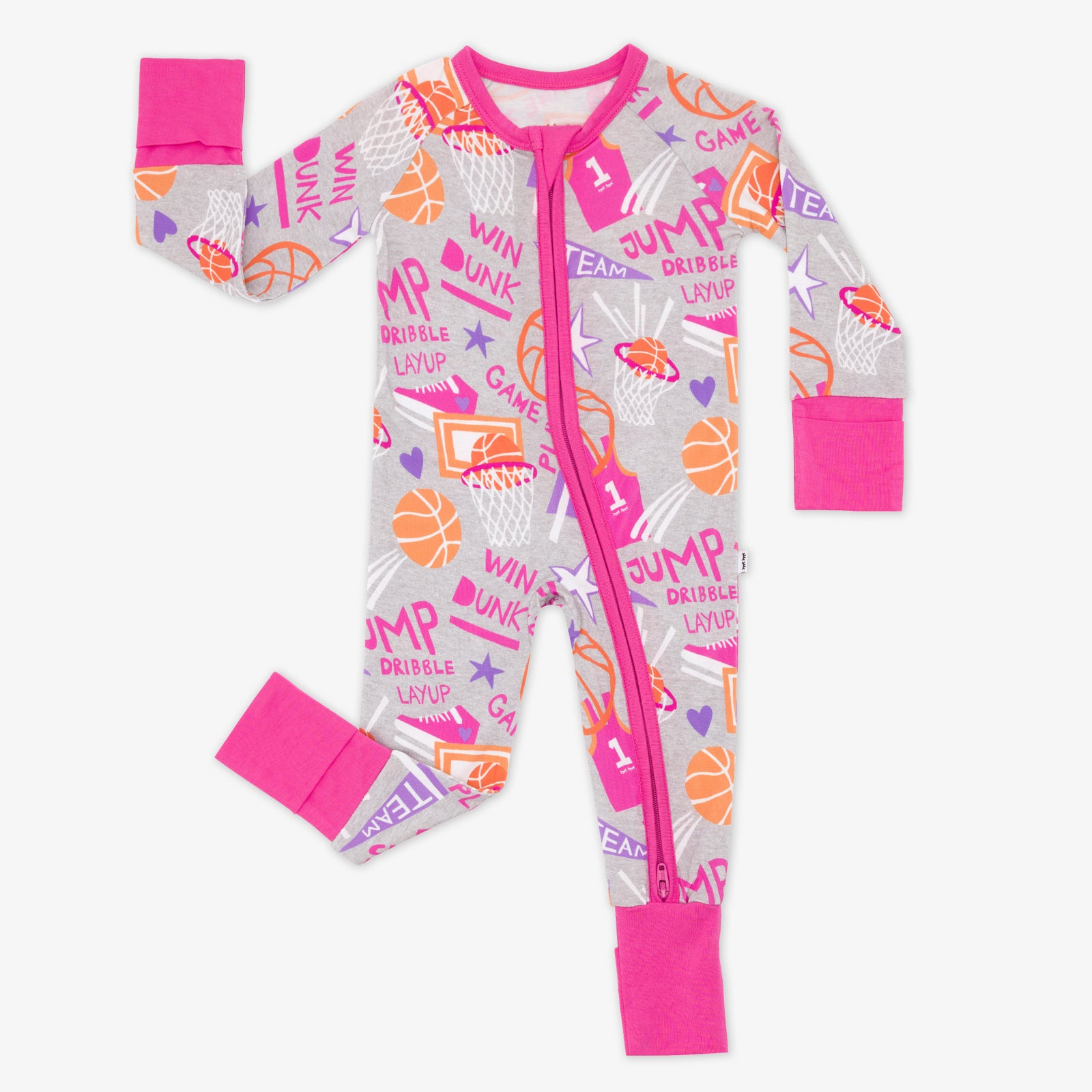 Flat lay of the Pink Slam Dunk zippy