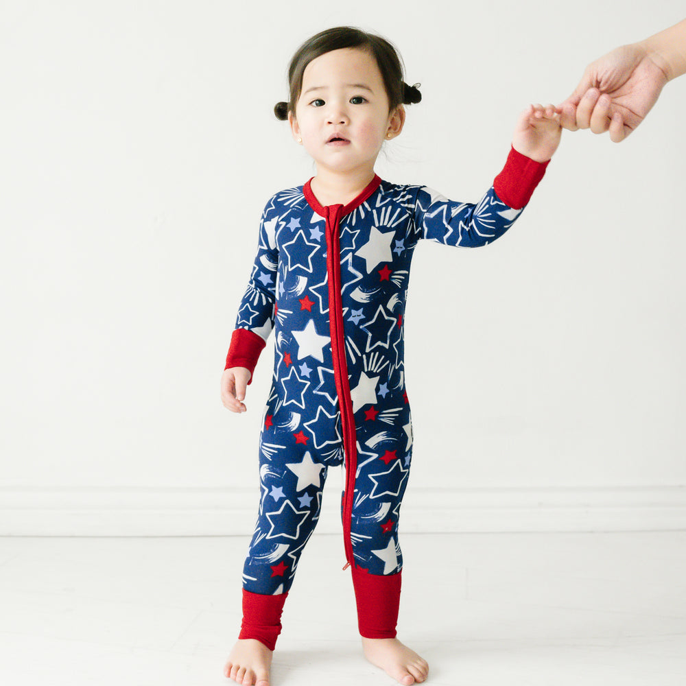 Child wearing a Star Spangled zippy