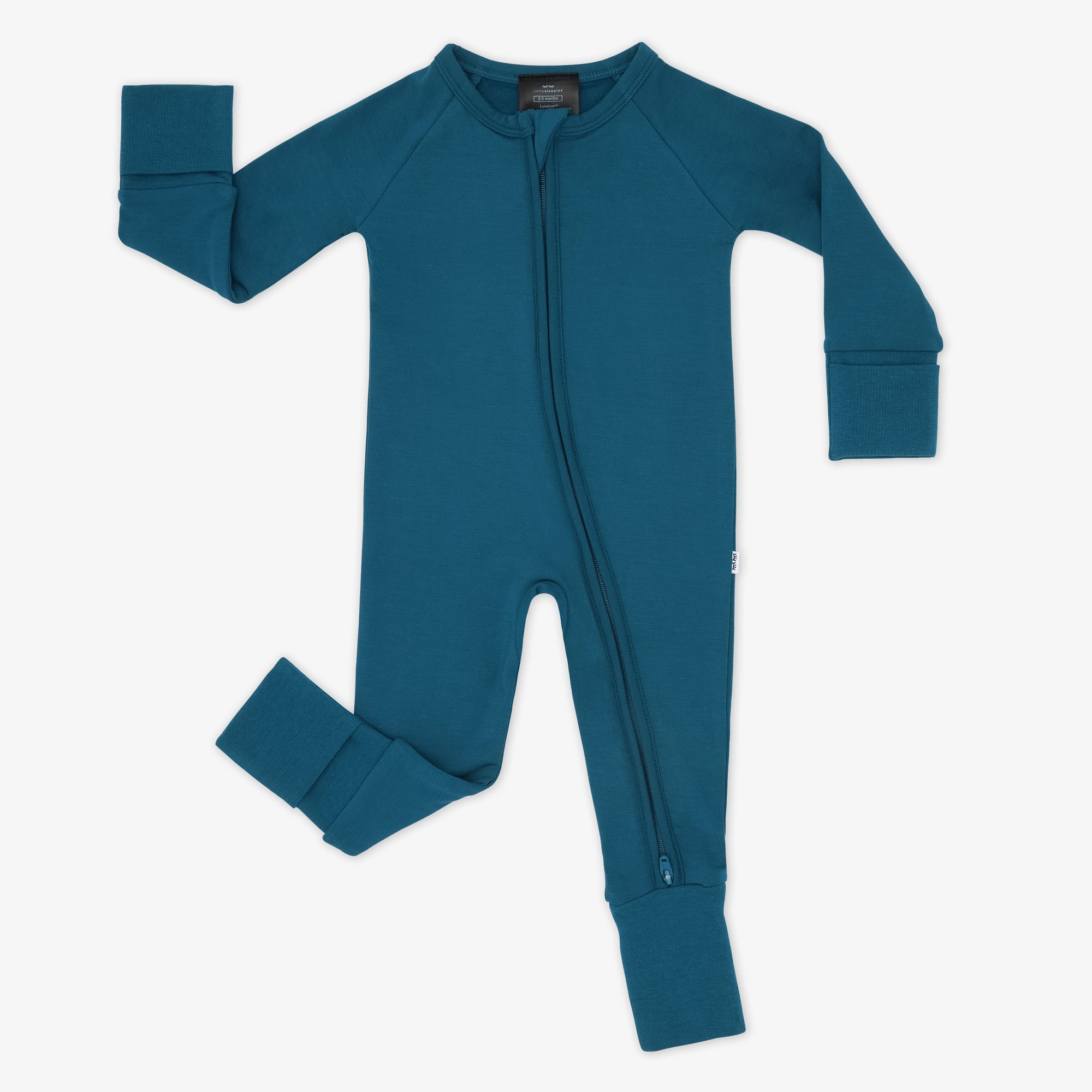 Flat lay image of a Cozy Twilight Teal zippy