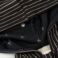 Close up flat lay image of the inside hoodie fabric detail on the Disney Jack Skellington Zip Hoodie