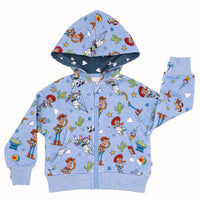 Flat lay image of a Disney Pixar Toy Story Pals zip hoodie