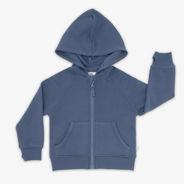 Flat lay image of the Vintage Navy Zip Hoodie