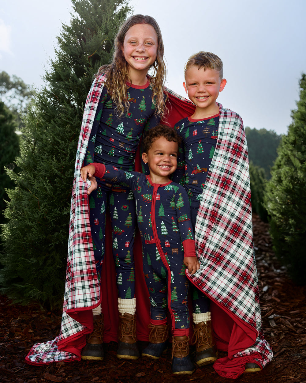 Navy Tree Traffic Two-Piece Pajama Set