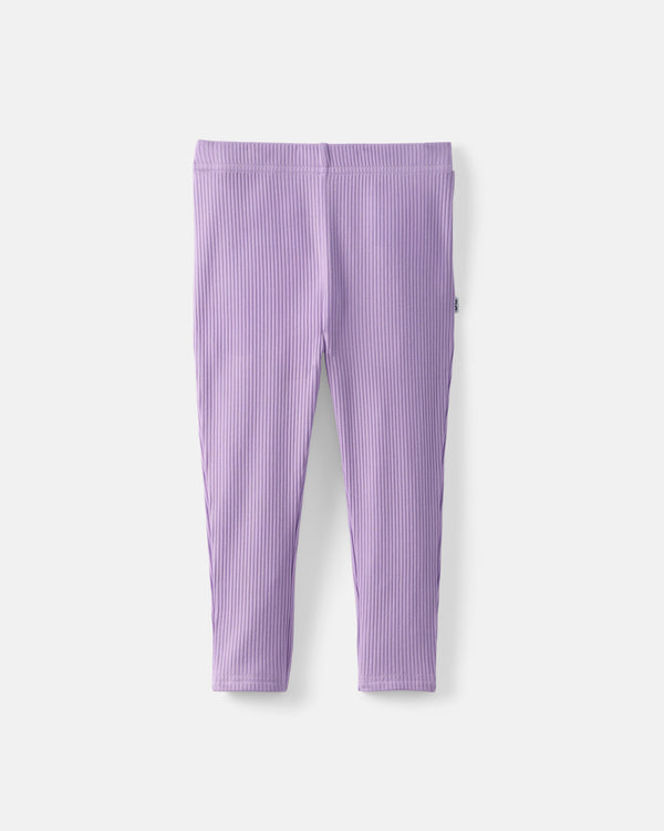 Flat lat of the Lilac Haze Ribbed Legging