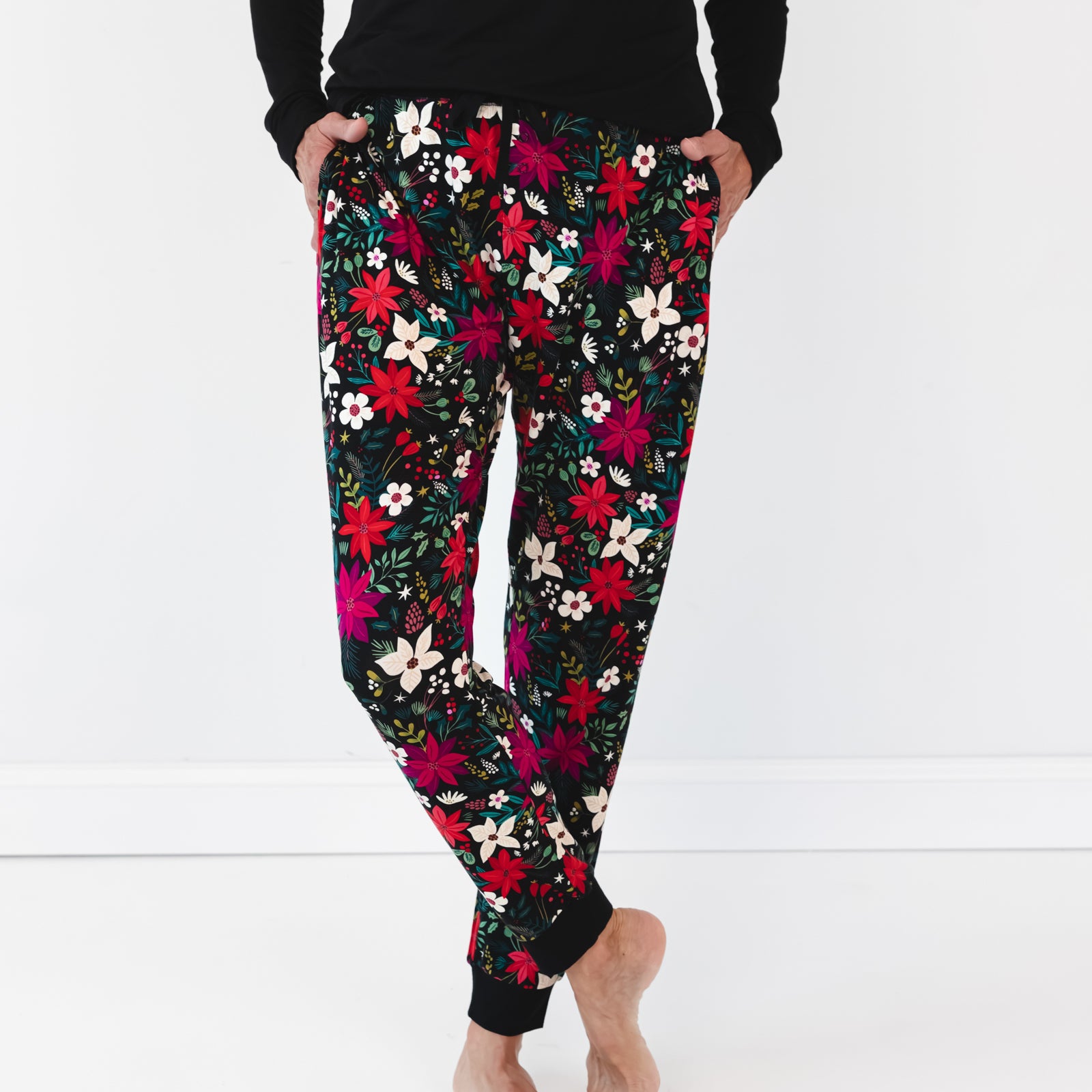 Close up image of the Berry Merry Women's Pajama Pants