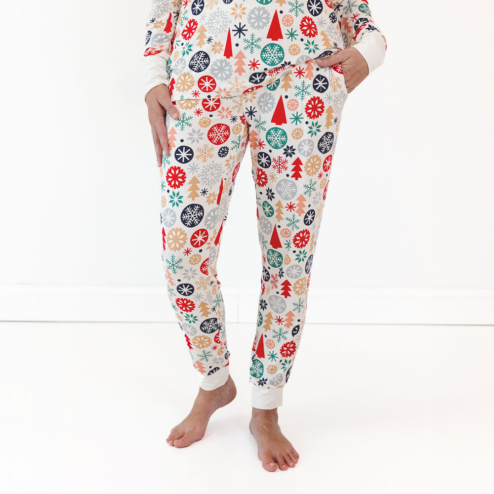 Close up image of the Modern & Merry Women's Pajama Pants, displaying the pocket detail