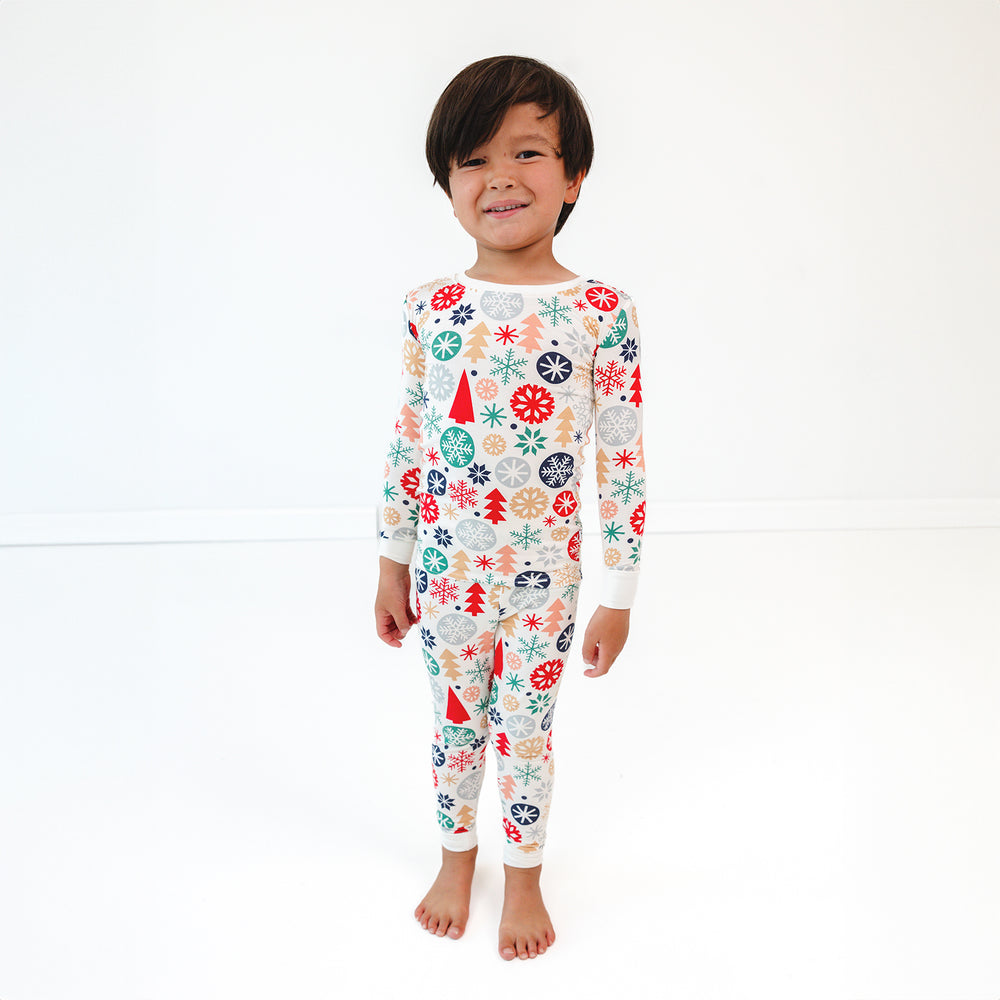 Boy wearing the Modern & Merry Two-Piece Pajama Set