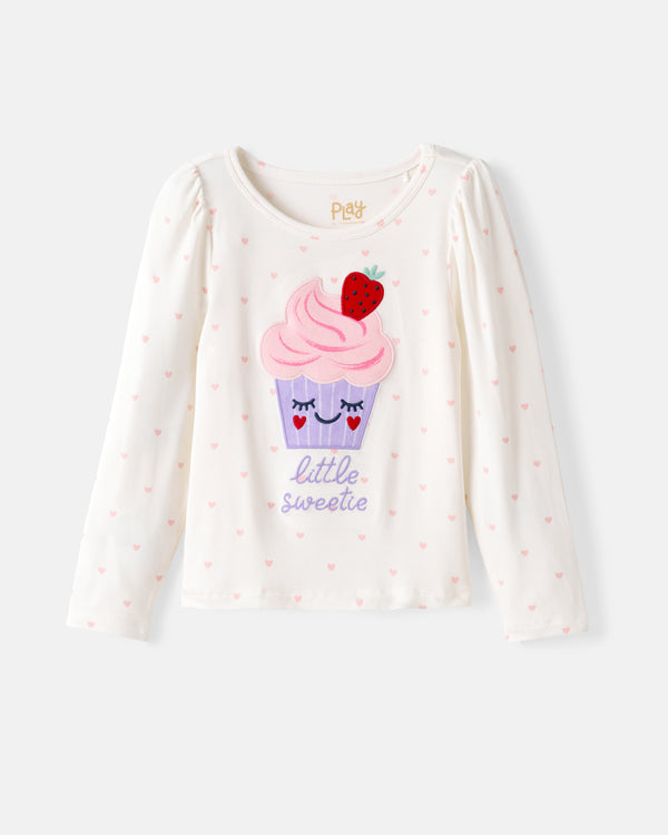 Flat lay of the Little Sweetie Puff Sleeve Tee