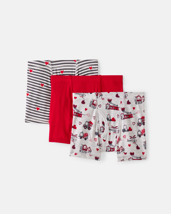 Flat lay of the Loads of Love 3 Pack Boy's Boxer Brief Underwear