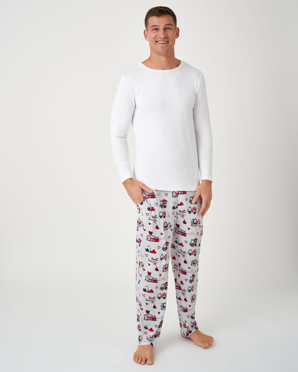 Man wearing the Loads of Love Men's Pajama Pants