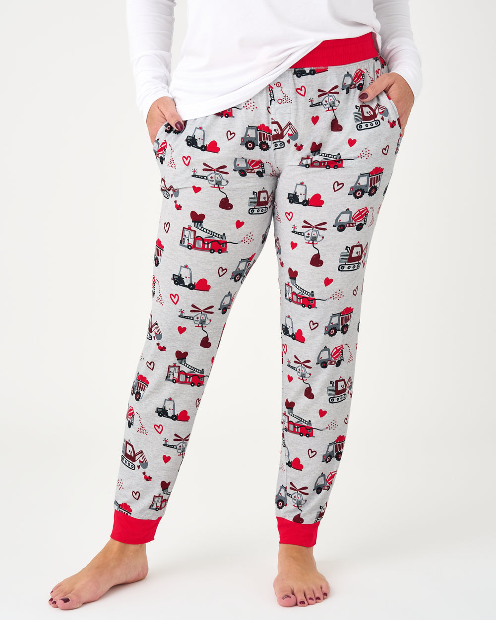 Woman wearing the Loads of Love Women's Pajama Pants