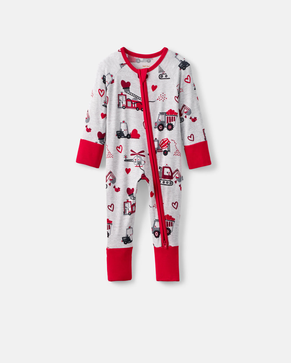 Flat lay of the Loads of Love Zipper Pajamas