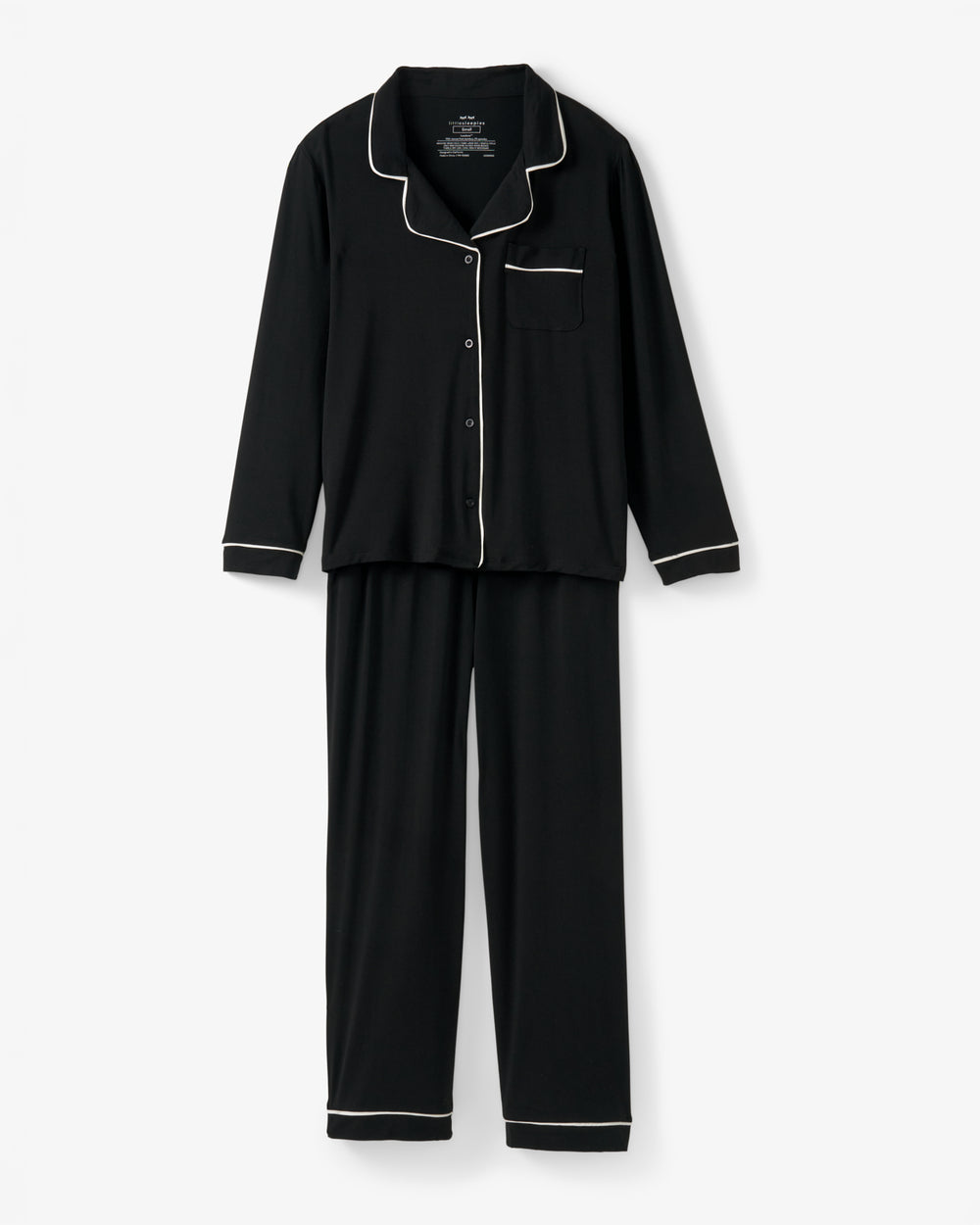 Flat lay of the Black Women's Long Sleeve Pajama Set