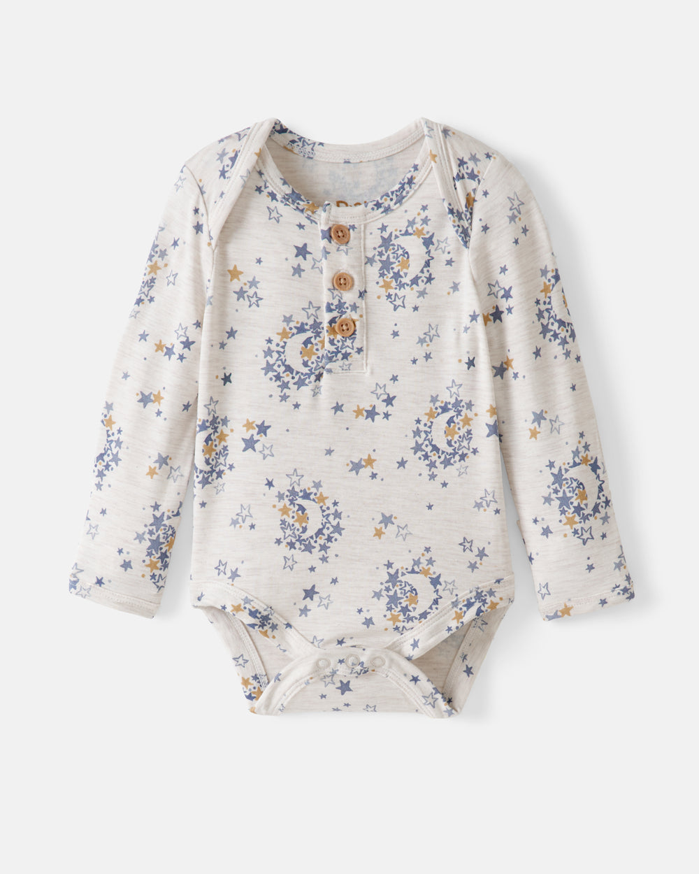 Flat lay of the Lullaby Sky Henley Bodysuit
