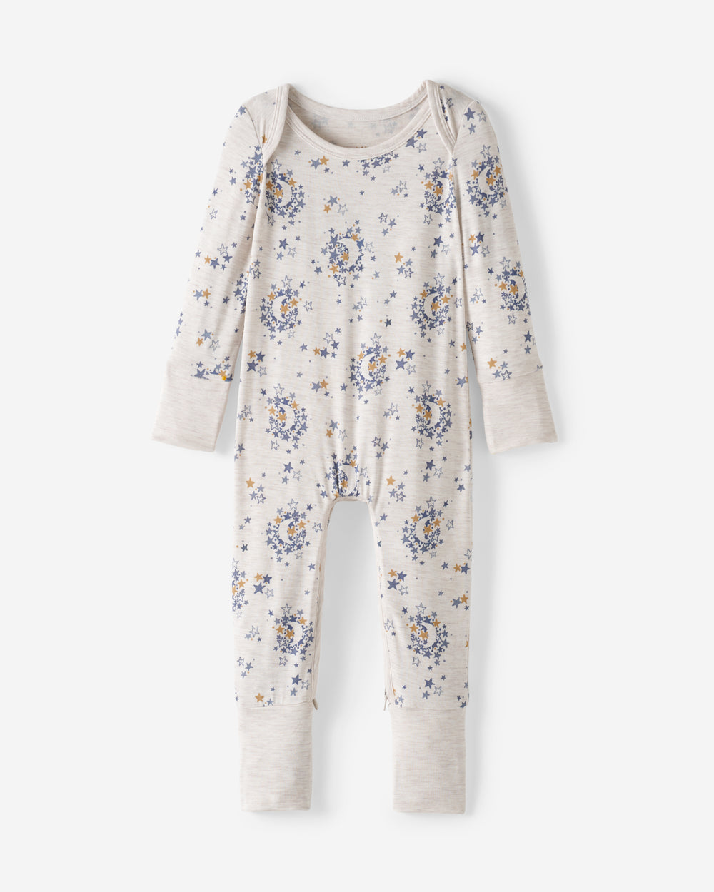 Flat lay of the Lullaby Sky Crescent Zippy