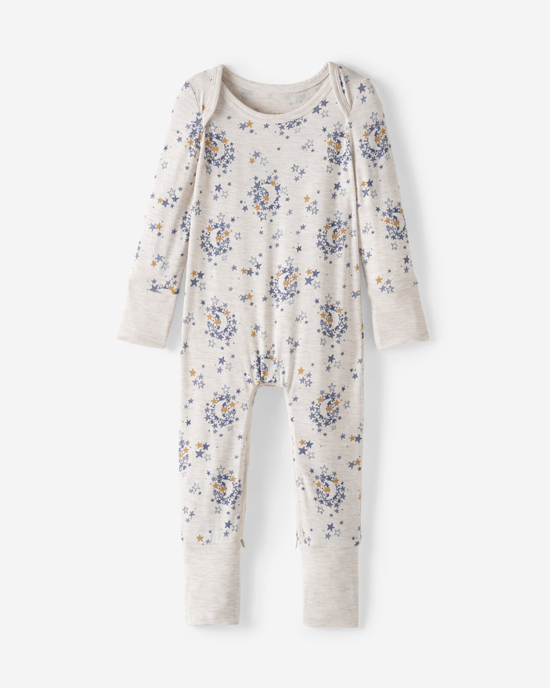 Flat lay of the Lullaby Sky Crescent Zippy