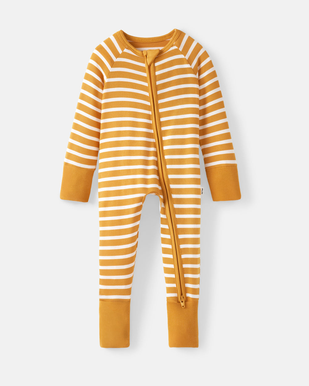 Flat lay of the Marigold Stripe Zippy